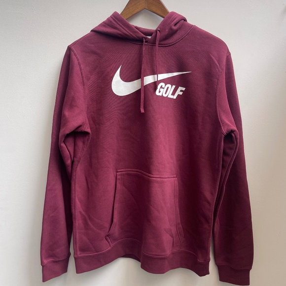 Unworn Nike Medium Mens Fleece Club Golf Hoodie in Dark Maroon - Picture 1 of 4